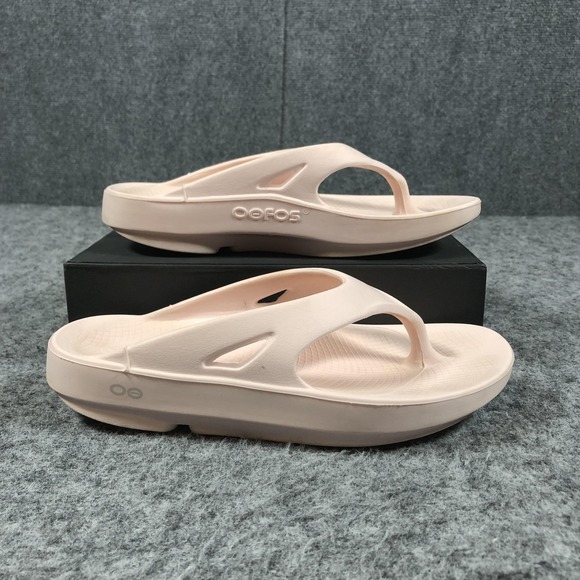 OOFOS Recovery Flip Flops Womens 8 Pink Thong Sandals Comfort - Picture 2 of 16